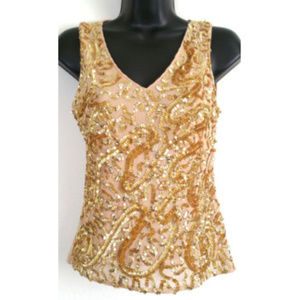 LAPIS Fitted Top Gold Sequin Holidays 0363E1M